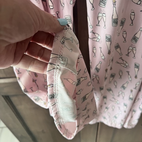 Hello Mello-Breakfast in Bed-Lounge Pants-/Champagne & Glasses Size M/L - Picture 2 of 9